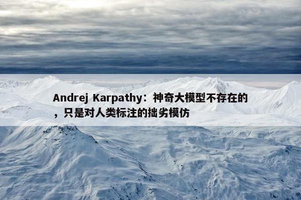 Andrej Karpathy：神奇大模型不存在的，只是对人类标注的拙劣模仿