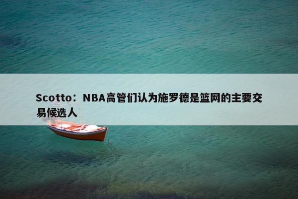 Scotto：NBA高管们认为施罗德是篮网的主要交易候选人