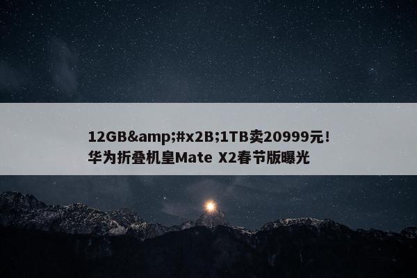 12GB&#x2B;1TB卖20999元！华为折叠机皇Mate X2春节版曝光