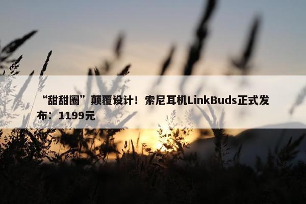 “甜甜圈”颠覆设计！索尼耳机LinkBuds正式发布：1199元