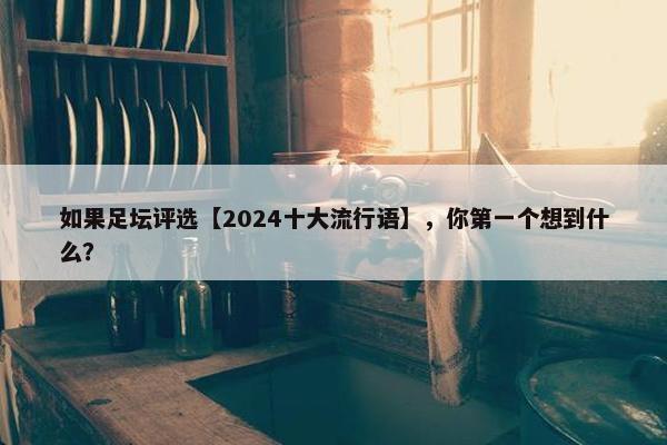 如果足坛评选【2024十大流行语】，你第一个想到什么？