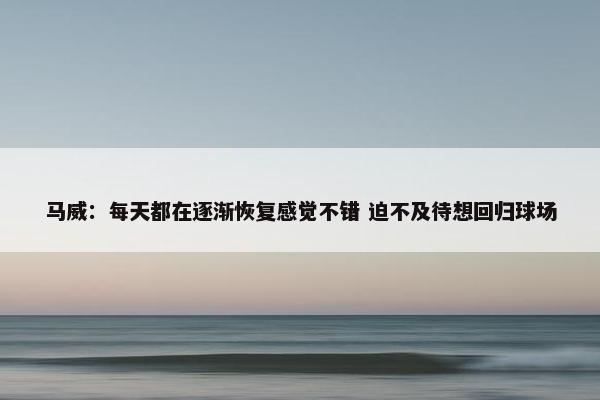 马威：每天都在逐渐恢复感觉不错 迫不及待想回归球场