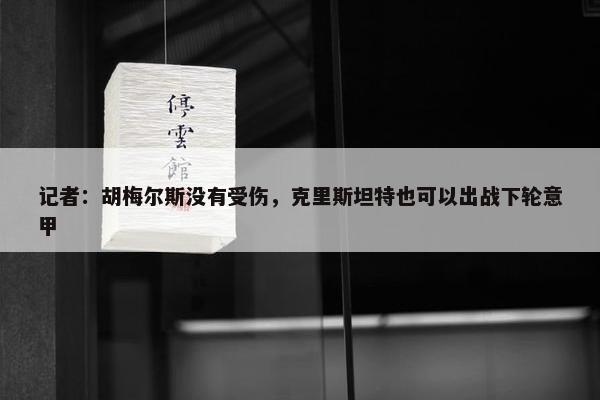 记者：胡梅尔斯没有受伤，克里斯坦特也可以出战下轮意甲