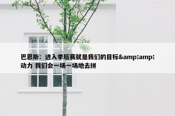 巴恩斯：进入季后赛就是我们的目标&amp;动力 我们会一场一场地去拼