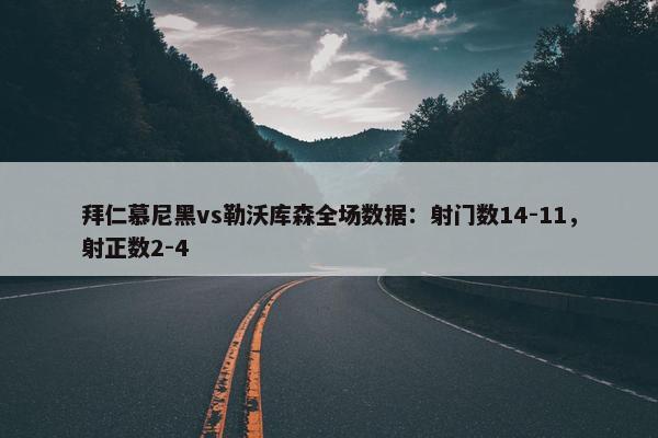 拜仁慕尼黑vs勒沃库森全场数据：射门数14-11，射正数2-4