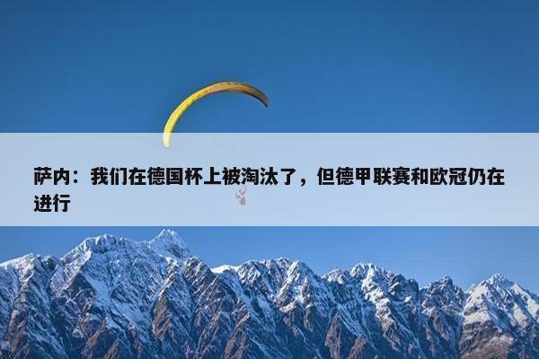 萨内：我们在德国杯上被淘汰了，但德甲联赛和欧冠仍在进行