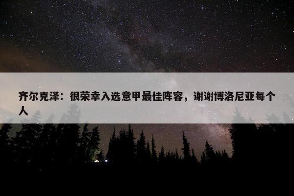 齐尔克泽：很荣幸入选意甲最佳阵容，谢谢博洛尼亚每个人