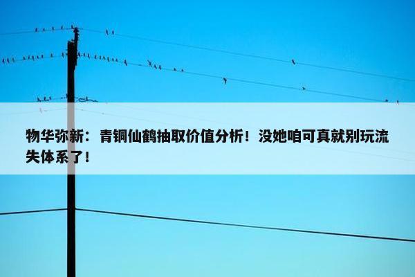 物华弥新：青铜仙鹤抽取价值分析！没她咱可真就别玩流失体系了！