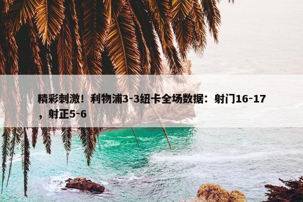 精彩刺激！利物浦3-3纽卡全场数据：射门16-17，射正5-6