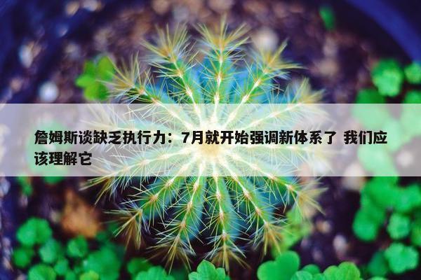 詹姆斯谈缺乏执行力：7月就开始强调新体系了 我们应该理解它