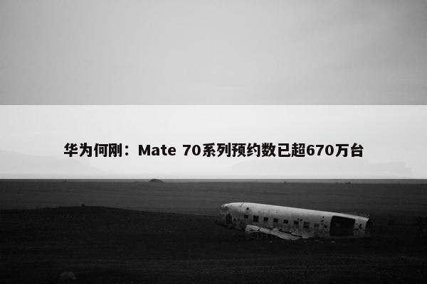 华为何刚：Mate 70系列预约数已超670万台