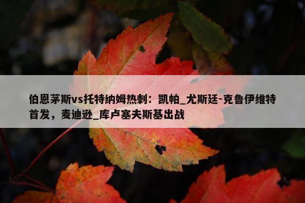 伯恩茅斯vs托特纳姆热刺：凯帕_尤斯廷-克鲁伊维特首发，麦迪逊_库卢塞夫斯基出战