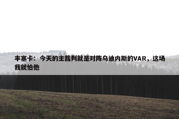 丰塞卡：今天的主裁判就是对阵乌迪内斯的VAR，这场我就怕他