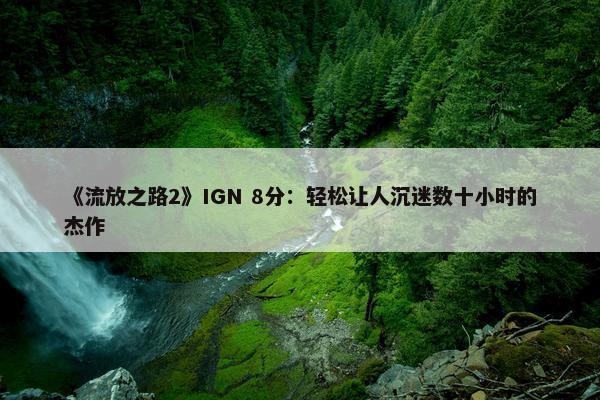 《流放之路2》IGN 8分：轻松让人沉迷数十小时的杰作