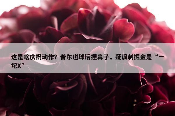 这是啥庆祝动作？普尔进球后捏鼻子，疑讽刺掘金是“一坨X”