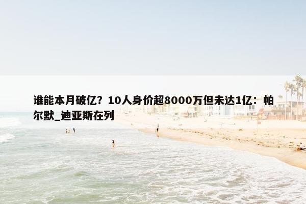 谁能本月破亿？10人身价超8000万但未达1亿：帕尔默_迪亚斯在列