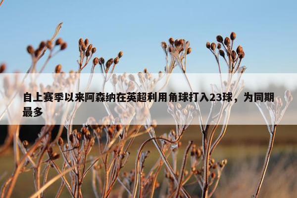 自上赛季以来阿森纳在英超利用角球打入23球，为同期最多