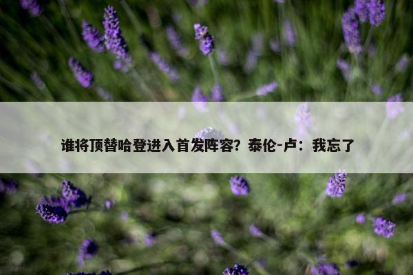 谁将顶替哈登进入首发阵容？泰伦-卢：我忘了