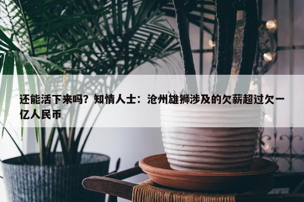 还能活下来吗？知情人士：沧州雄狮涉及的欠薪超过欠一亿人民币