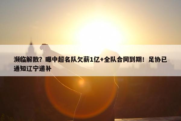 濒临解散？曝中超名队欠薪1亿+全队合同到期！足协已通知辽宁递补