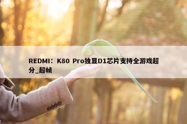 REDMI：K80 Pro独显D1芯片支持全游戏超分_超帧