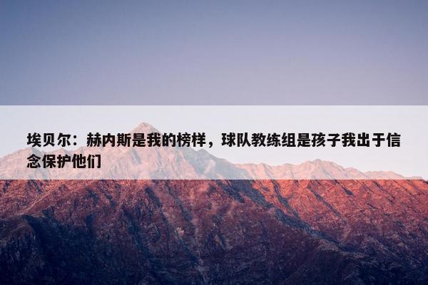 埃贝尔：赫内斯是我的榜样，球队教练组是孩子我出于信念保护他们