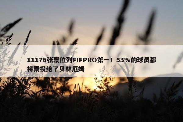 11176张票位列FIFPRO第一！53%的球员都将票投给了贝林厄姆