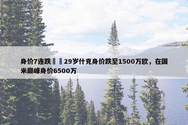 身价7连跌❗️29岁什克身价跌至1500万欧，在国米巅峰身价6500万