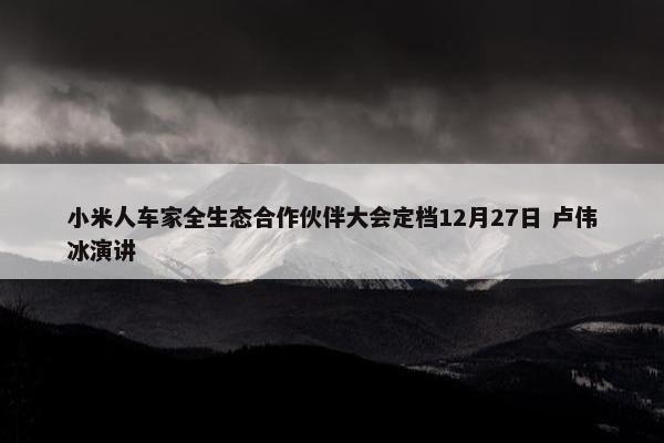 小米人车家全生态合作伙伴大会定档12月27日 卢伟冰演讲