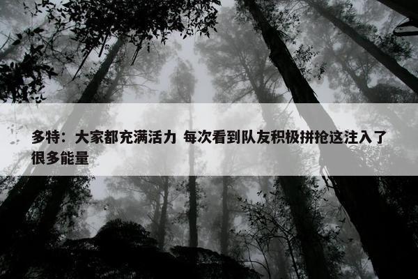 多特：大家都充满活力 每次看到队友积极拼抢这注入了很多能量