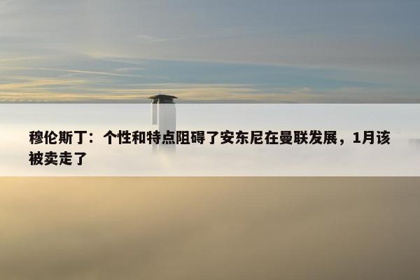 穆伦斯丁：个性和特点阻碍了安东尼在曼联发展，1月该被卖走了