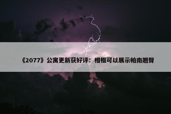 《2077》公寓更新获好评：相框可以展示帕南翘臀