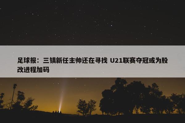 足球报：三镇新任主帅还在寻找 U21联赛夺冠或为股改进程加码