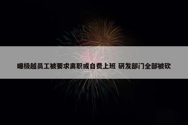 曝极越员工被要求离职或自费上班 研发部门全部被砍