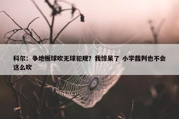 科尔：争地板球吹无球犯规？我惊呆了 小学裁判也不会这么吹