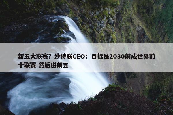 新五大联赛？沙特联CEO：目标是2030前成世界前十联赛 然后进前五