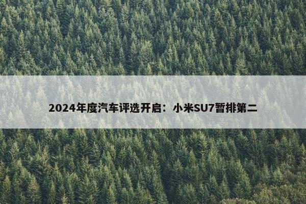 2024年度汽车评选开启：小米SU7暂排第二