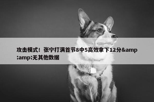 攻击模式！张宁打满首节8中5高效拿下12分&amp;无其他数据