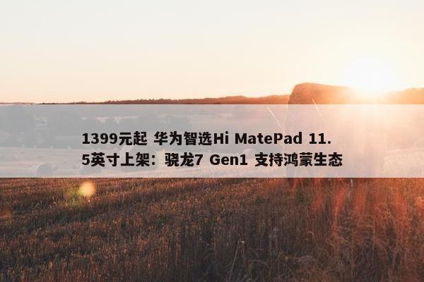 1399元起 华为智选Hi MatePad 11.5英寸上架：骁龙7 Gen1 支持鸿蒙生态