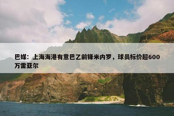 巴媒：上海海港有意巴乙前锋米内罗，球员标价超600万雷亚尔