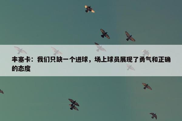 丰塞卡：我们只缺一个进球，场上球员展现了勇气和正确的态度