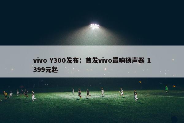 vivo Y300发布：首发vivo最响扬声器 1399元起