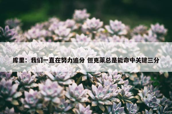 库里：我们一直在努力追分 但克莱总是能命中关键三分