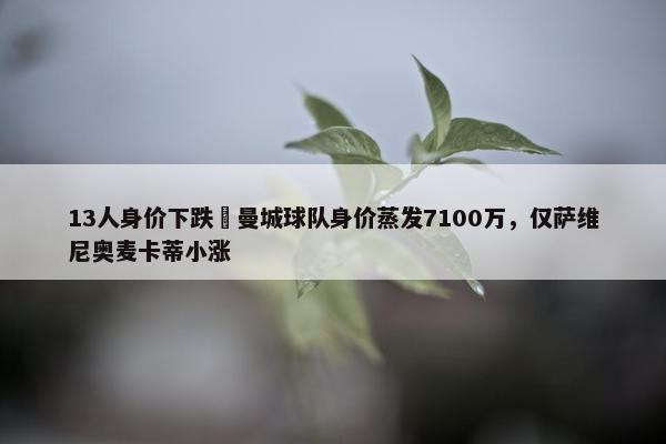 13人身价下跌❗曼城球队身价蒸发7100万，仅萨维尼奥麦卡蒂小涨