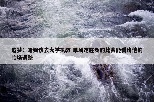 追梦：哈姆该去大学执教 单场定胜负的比赛能看出他的临场调整