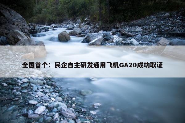 全国首个：民企自主研发通用飞机GA20成功取证