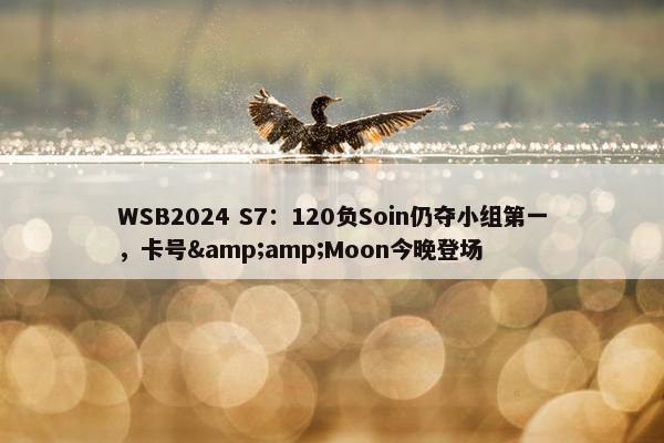 WSB2024 S7：120负Soin仍夺小组第一，卡号&amp;Moon今晚登场