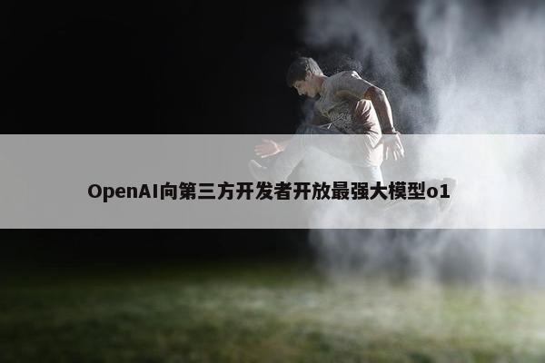 OpenAI向第三方开发者开放最强大模型o1 