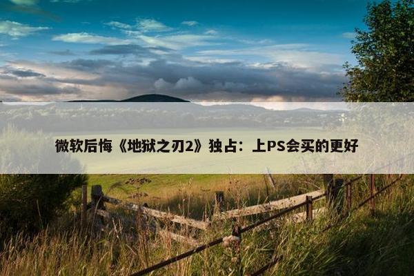 微软后悔《地狱之刃2》独占：上PS会买的更好