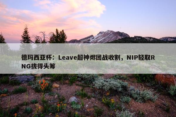 德玛西亚杯：Leave超神烬团战收割，NIP轻取RNG拔得头筹